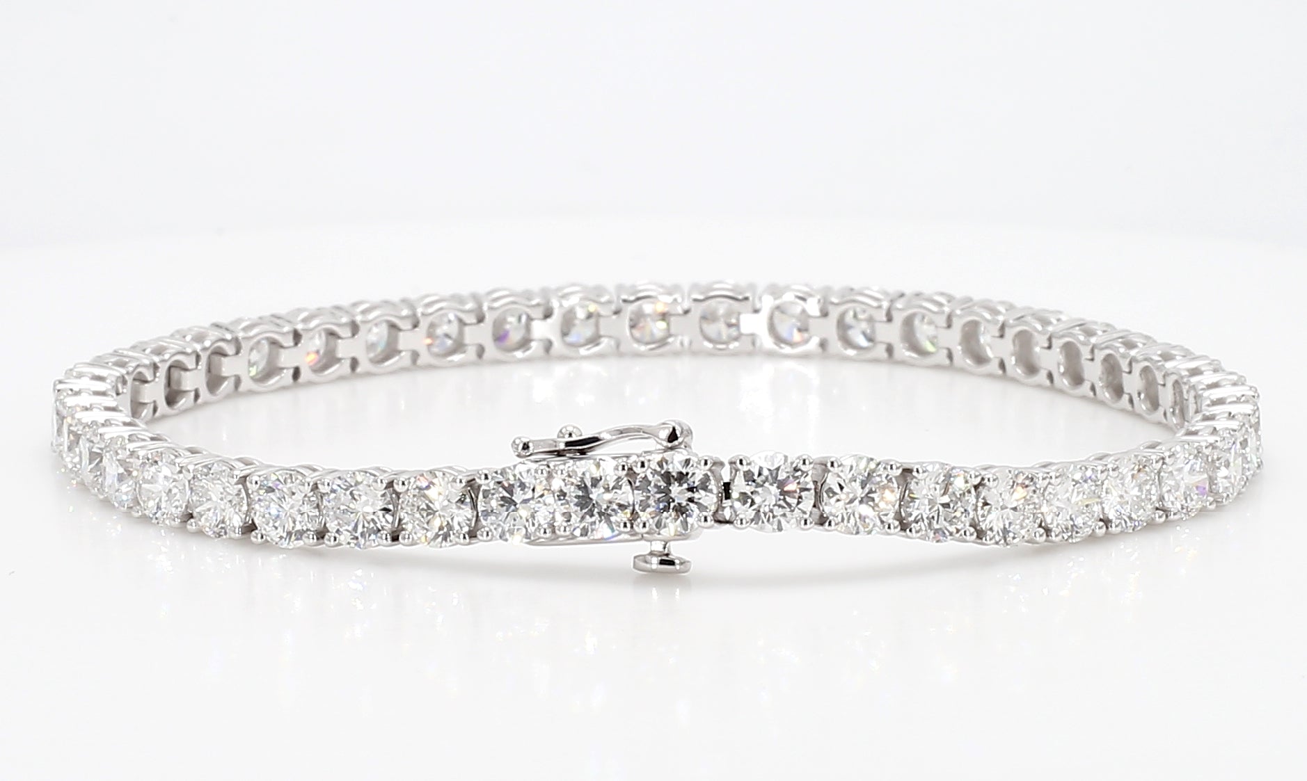 10.12 cttw 14k White Gold Round Classic Tennis Bracelet