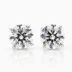 9.07 cttw 14k White Gold Round 4 Prong Basket Studs