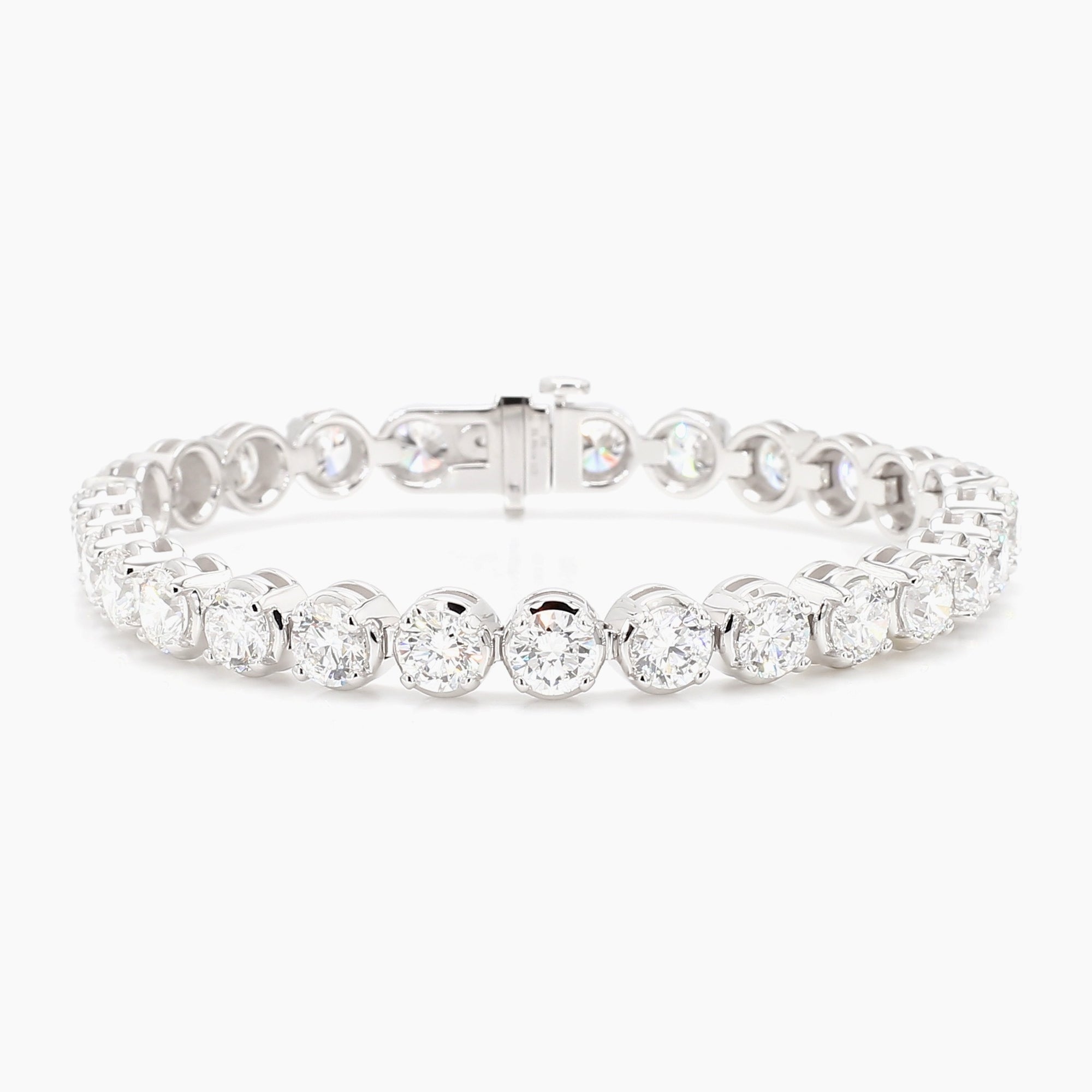 14.98 cttw 14k White Gold Round Luxe Tennis Bracelet