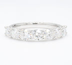 2.01 cttw 14k White Gold Round 7 Stone Wedding Band, Basket Setting