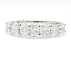 2.02 cttw 14k White Gold Oval 7  Stone Wedding Band, Trellis Weave Setting