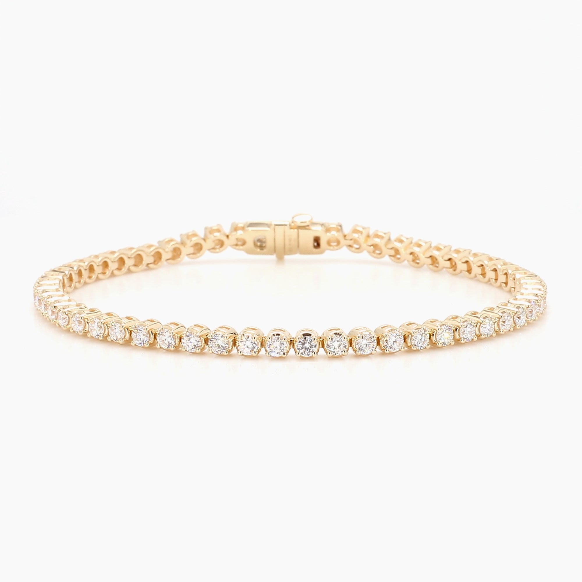 3.05 cttw 14k Yellow Gold Round Luxe Tennis Bracelet
