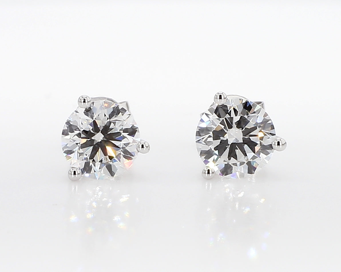 2.00 cttw 14k White Gold Round 3 Prong Martini Studs