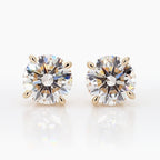 6.05 cttw 14k Yellow Gold Round 4 Prong Basket  Studs