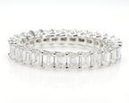 2.97 cttw 14k White Gold Emerald Eternity Band, Trellis Weave Setting