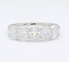 2.00 cttw 14k White Gold Oval 5 Stone Wedding Band, Basket Setting