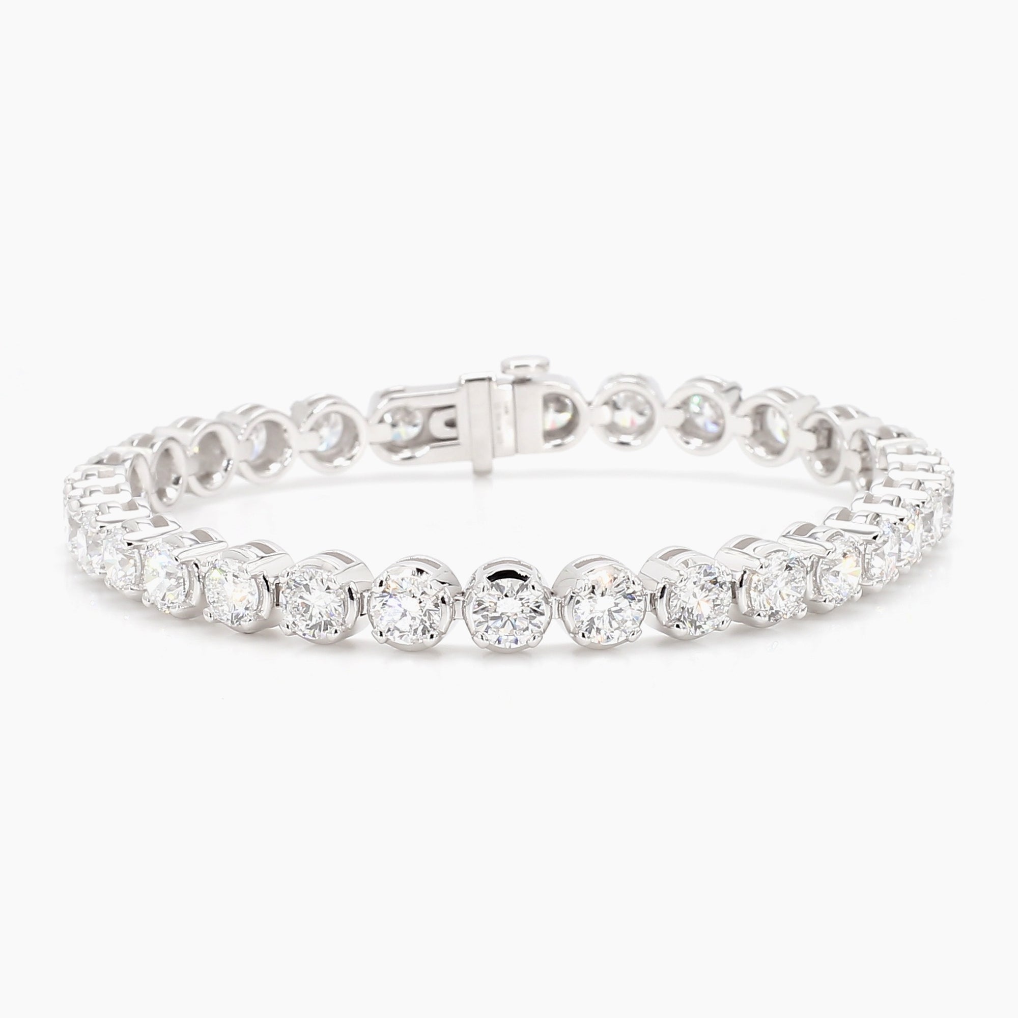 12.11 cttw 14k White Gold Round Luxe Tennis Bracelet